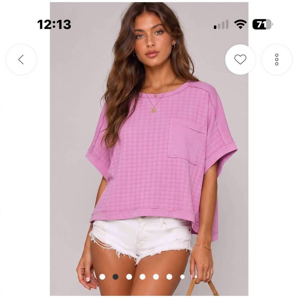 NEW VERY J women's dolman sleeve textured knit casual top in orchid